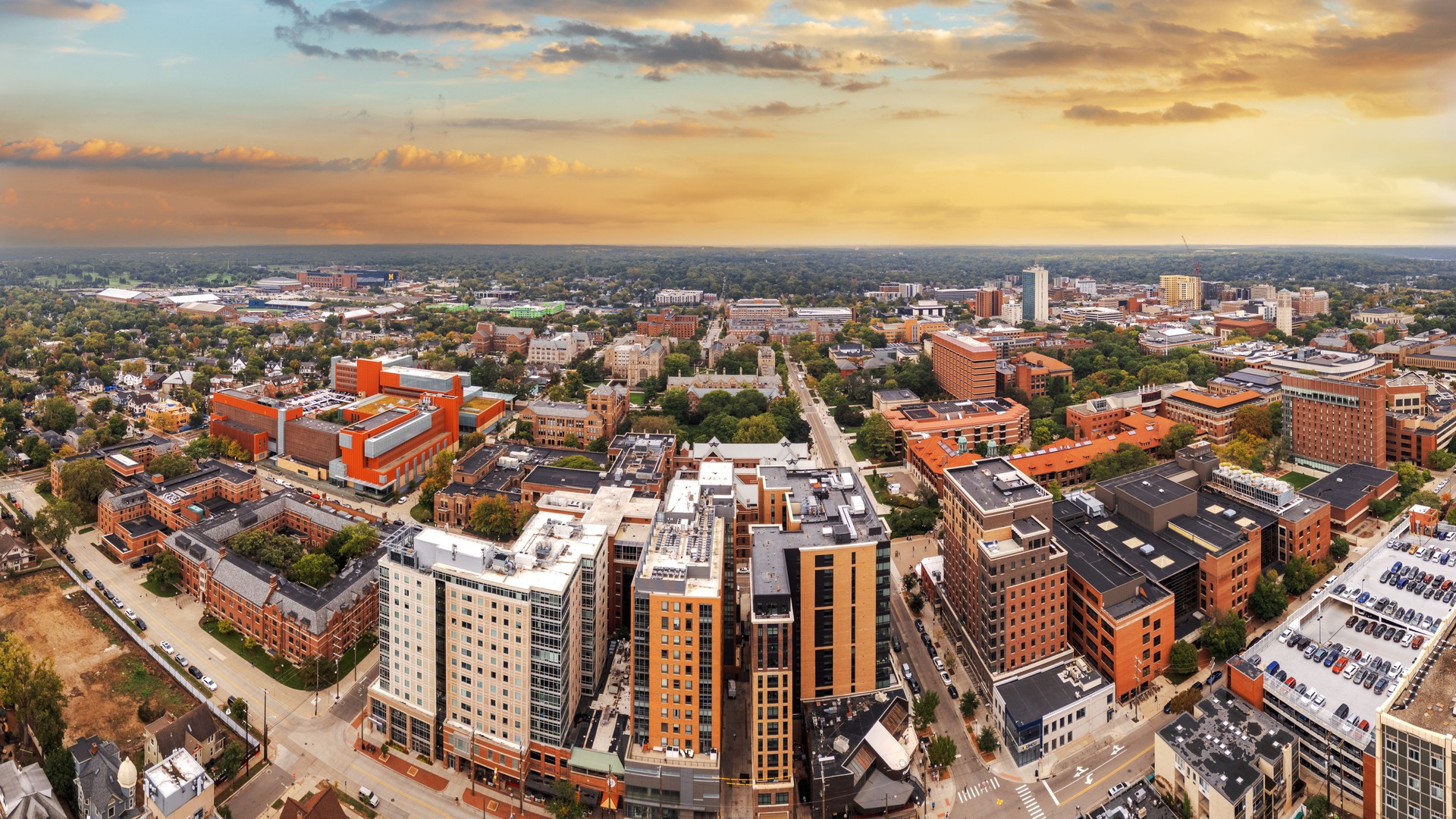 Ann Arbor, Michigan, USA Downtown Skyline